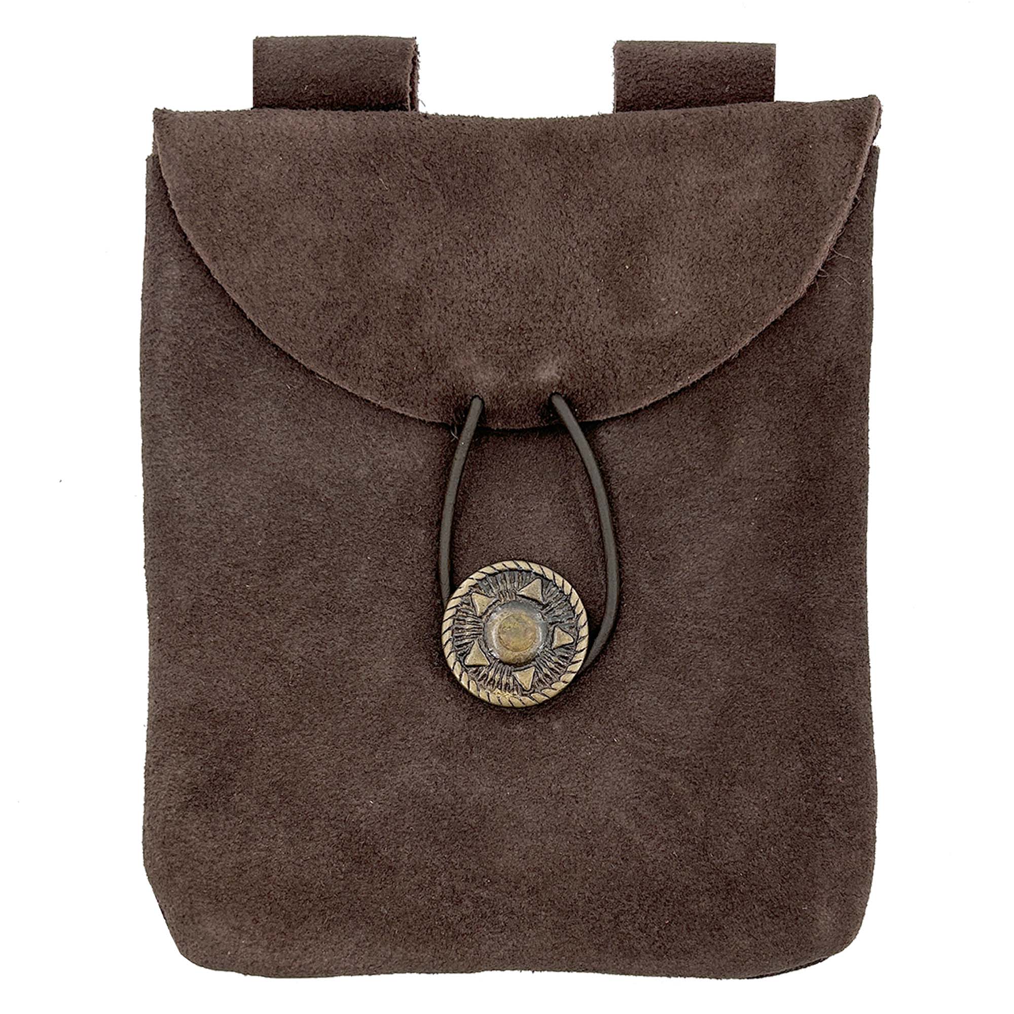 Medieval Renaissance Leather Brown Suede Pouch historical period - Tophatter Daily Deals